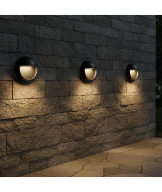 kelvo® STEPART KLV-101-0095 Φωτιστικό Σκαλοπατιού - Διαδρόμου LED 3W 375lm 45° AC 220-240V Αδιάβροχο IP65 Θερμό Λευκό 2700K - Lumileds SMD Chip & TÜV SÜD Driver - Μαύρο Ματ - Μ16 x Π8 x Υ16cm - 5 Χρόνια Εγγύηση